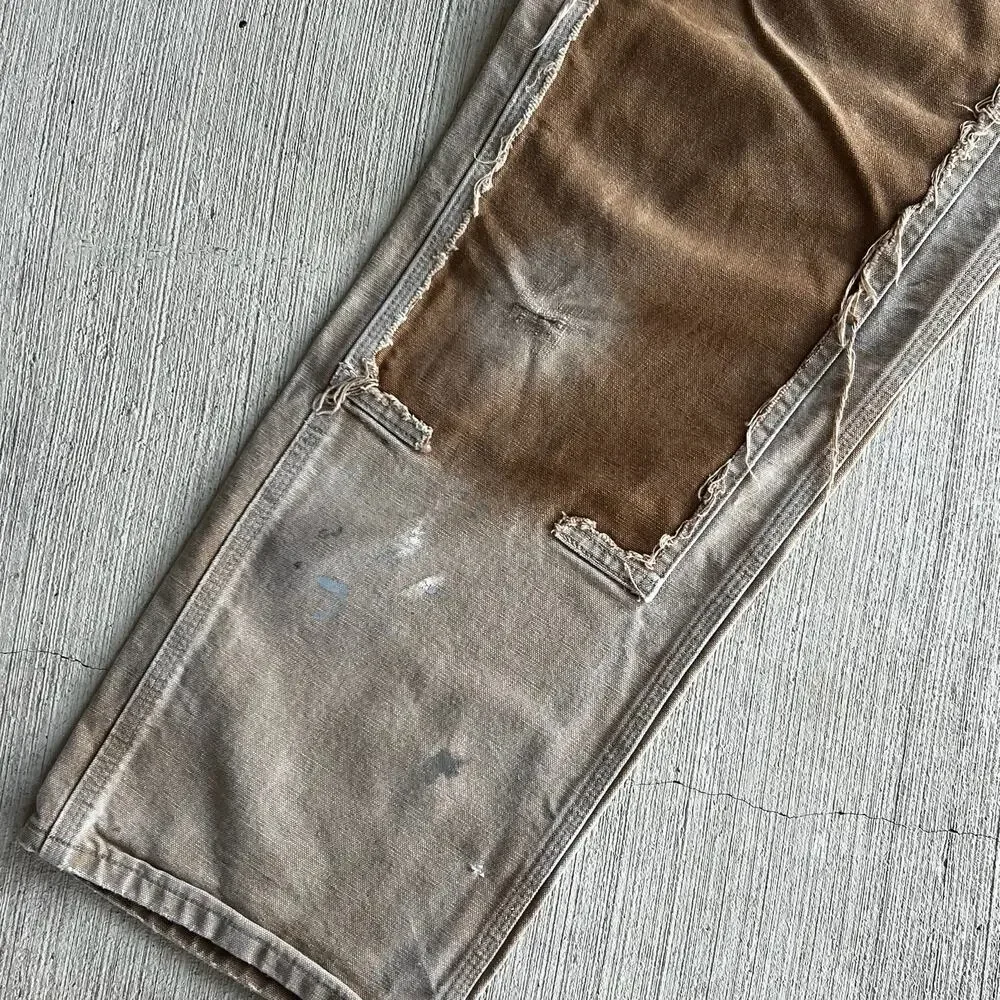 Carhartt faded brown double knee work wear carpenter pants